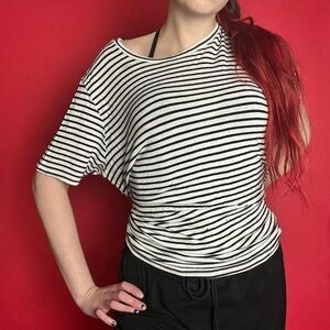 Striped tee shirt dress 🖤🤍​​​​​​​​​​​​​​​​​​​​​​​​